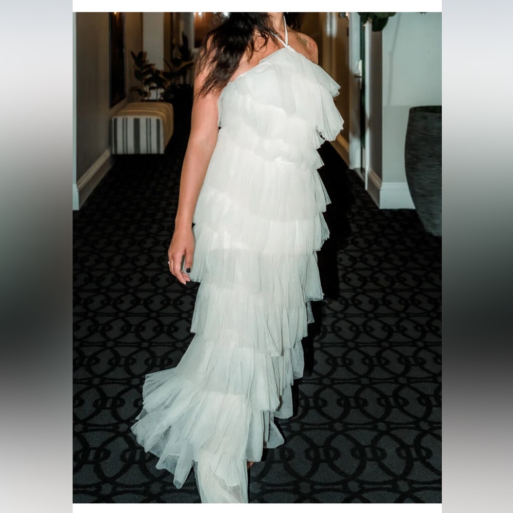 Ruffle Maxi Dress in Ivory - Small